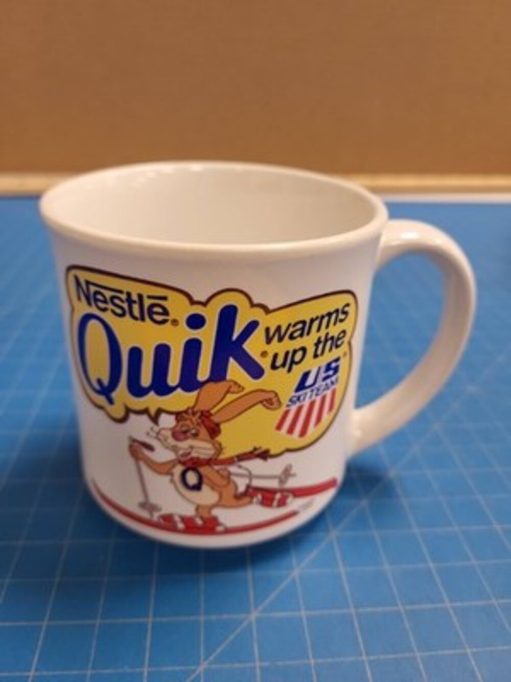 Nestle Quik Mug Vintage US Ski Team Japan Cocoa Coffee Cup Collectible Rabbit